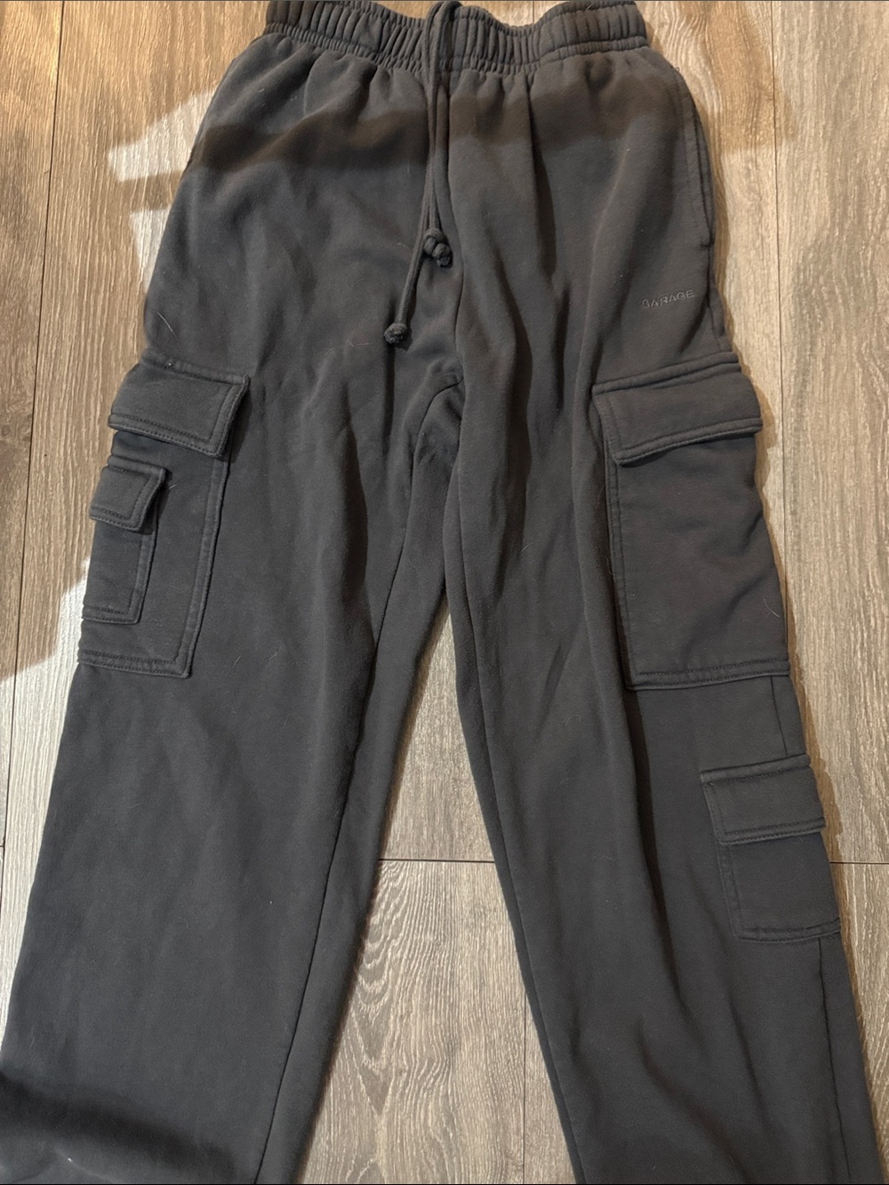 Garage Black Cargo Sweatpants - Relaxed Fit